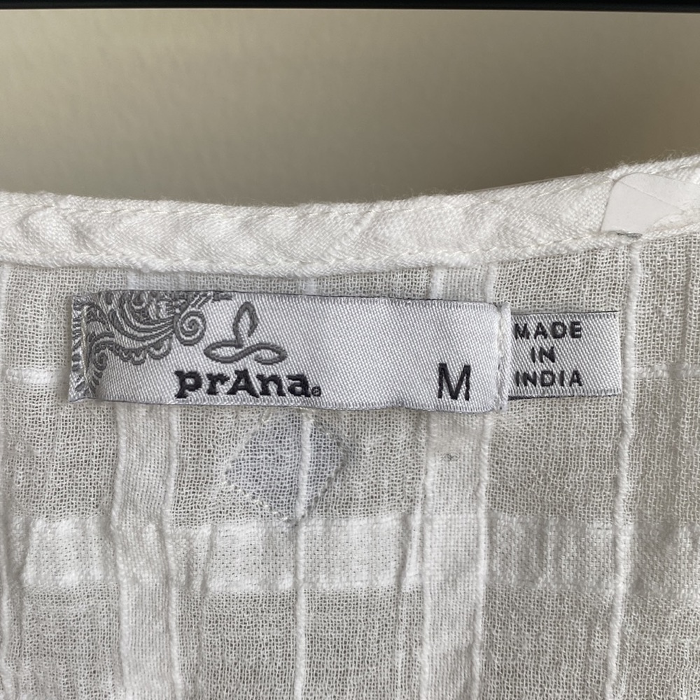 Prana Jardin White Cotton Tank Top Sz medium - Picture 4 of 6